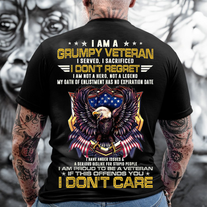 Grumpy Veteran- Honoring Service, Embracing Sacrifice, No Regrets