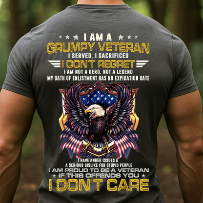 Grumpy Veteran- Honoring Service, Embracing Sacrifice, No Regrets