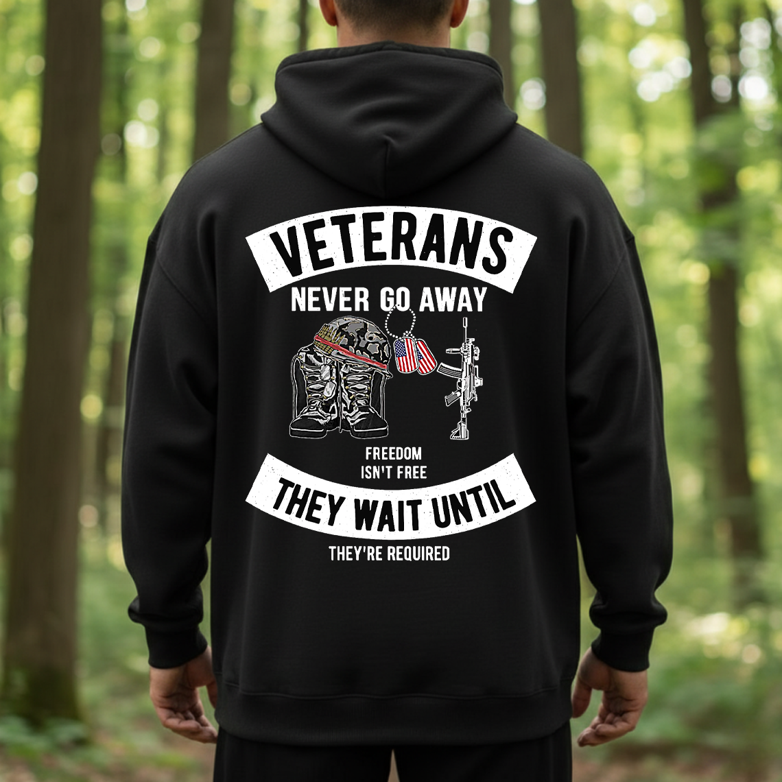 Veterans Never Go Away T-Shirt, Sweatshirt, Hoodie – Freedom Isn’t Free Military Memorial Tee, Patriotic Veteran Apparel for Proud Soldiers