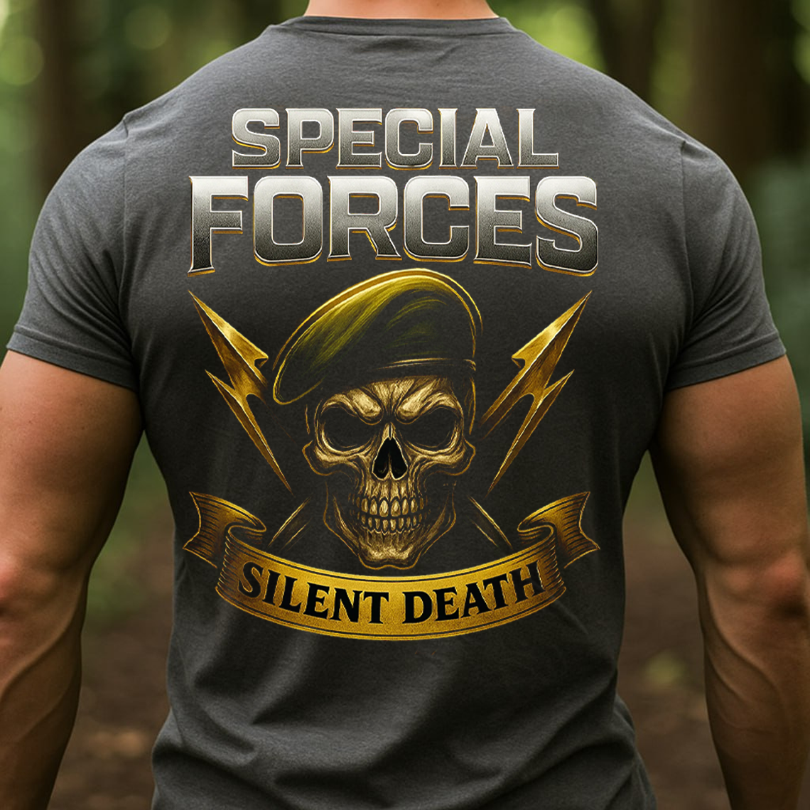 Special Forces Veteran T-Shirt, Sweatshirt, Hoodie – Silent Death Skull Military Pride Tactical Soldier Tee