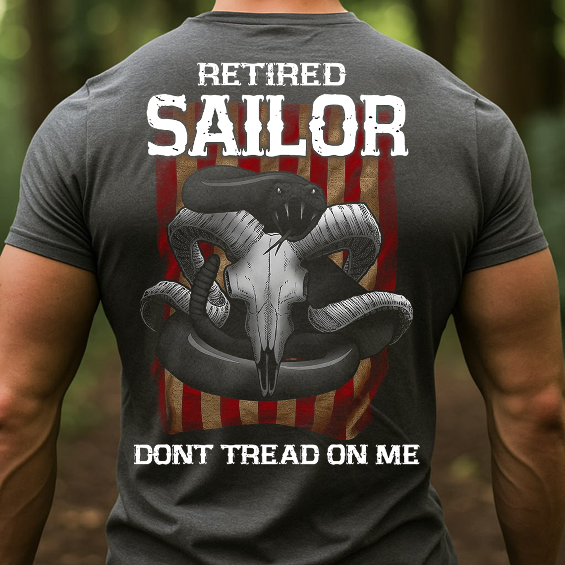 Retired Sailor Shirt, Sweatshirt, Hoodie – Don’t Tread On Me Snake Design, Proud Navy Veteran Gift, Patriotic Military T-Shirt for Men