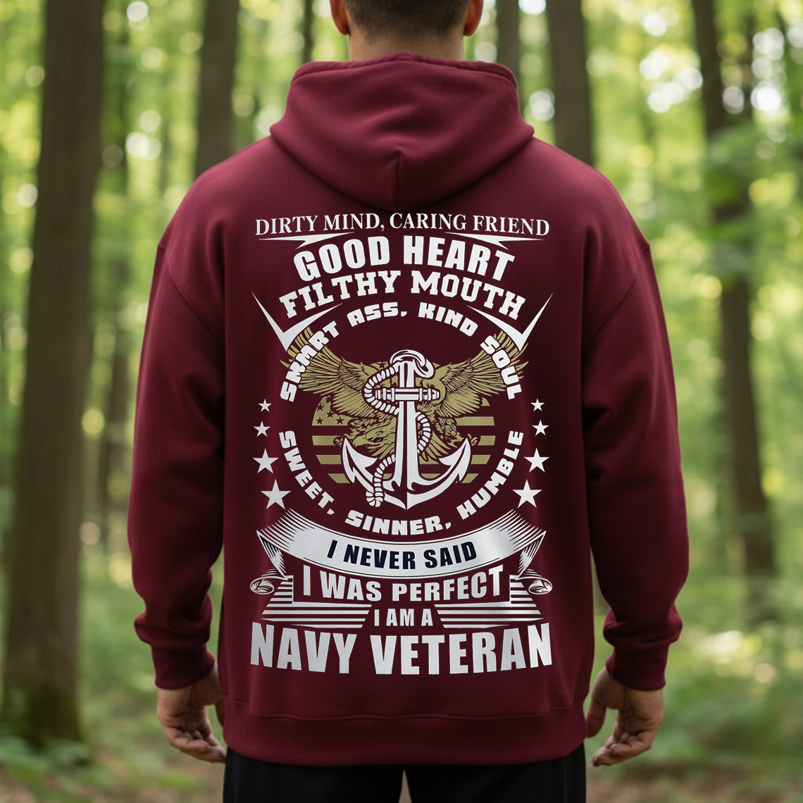 Good Heart Filthy Mouth Navy Veteran Shirt, Sweatshirt, Hoodie – Funny Military Veteran Gift for Men