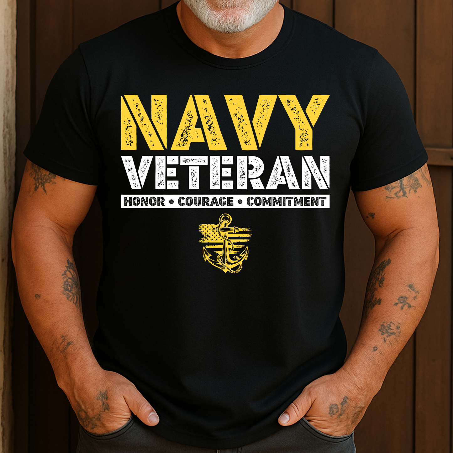 US Navy Veteran Honor Courage Commitment T-Shirt