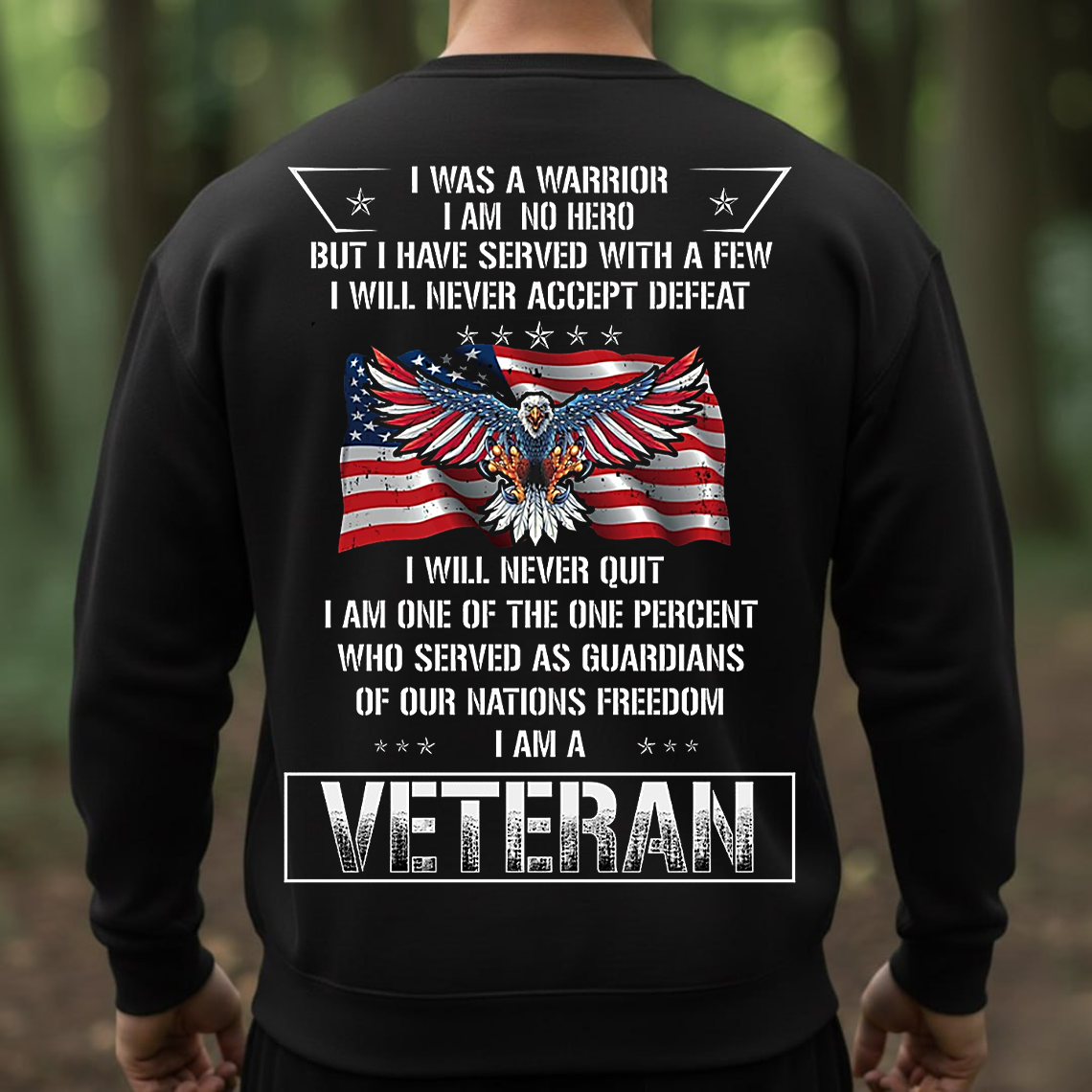 I Am a Veteran T-Shirt, Sweatshirt, Hoodie - Proud American Military Eagle Flag Tee for Veterans and Patriots