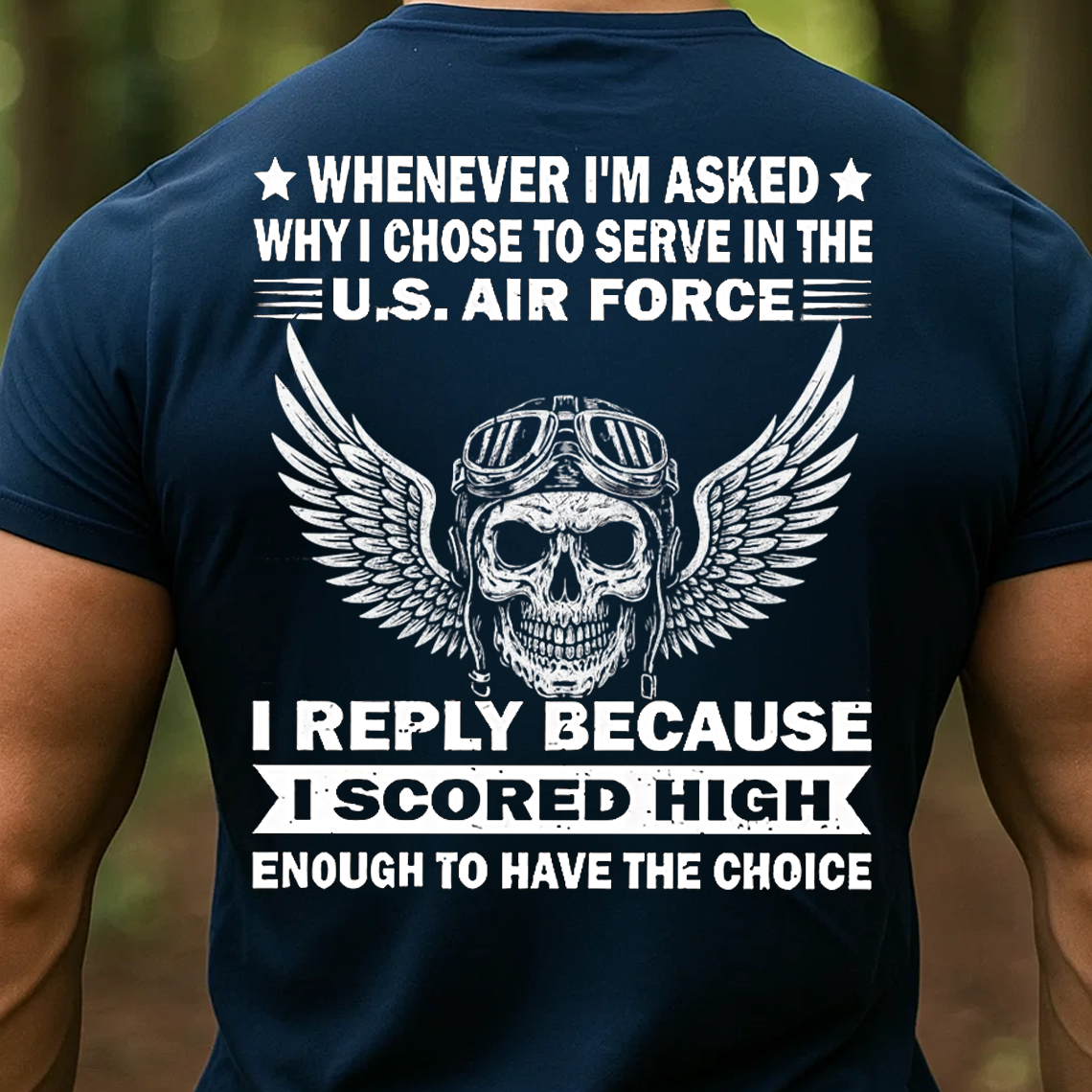 U.S. Air Force Veteran T-Shirt, Funny Military Tee Scored High Enough to Serve, Patriotic Airman Gift Shirt