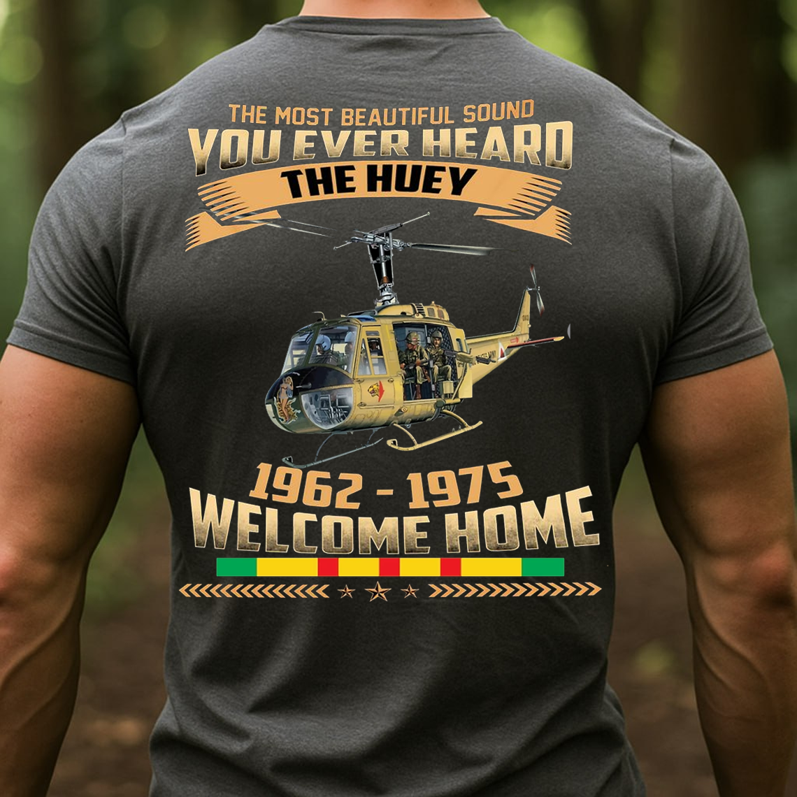 Vietnam Veteran Huey Helicopter T-Shirt, Sweatshirt, Hoodie – 1962-1975 Welcome Home Military Tribute Tee