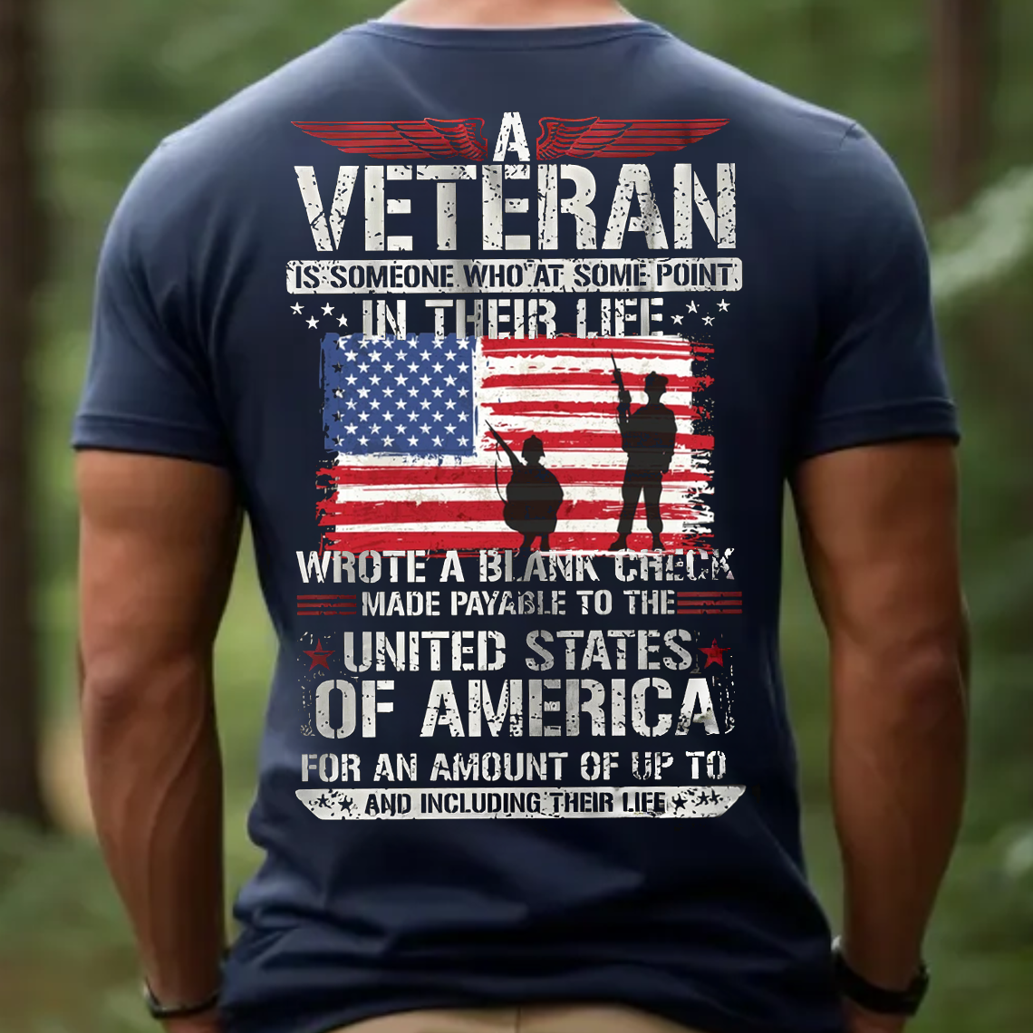 A Veteran T-Shirt, Patriotic American Flag Military Tee, USA Army Soldier Veteran Gift Shirt
