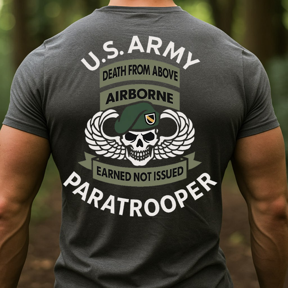 U.S. Army Paratrooper T-Shirt, Sweatshirt, Hoodie – Airborne Death From Above Military Veteran Tee