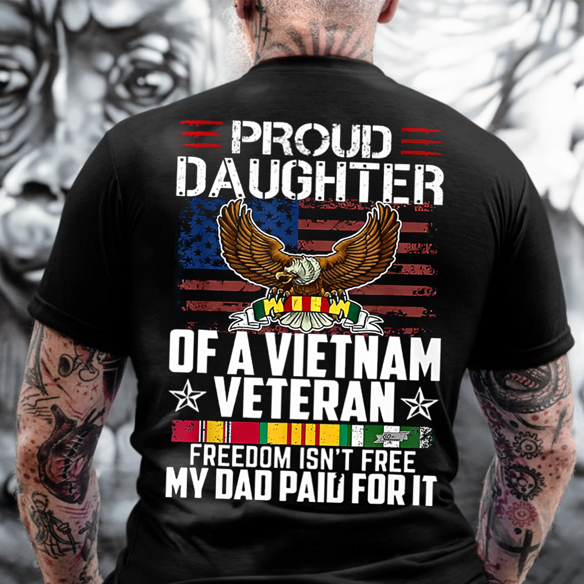 Proud Daughter of a Vietnam Veteran T-Shirt, Patriotic Military Family Tee, Veteran Dad Gift Shirt
