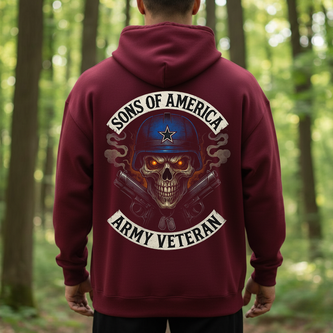 Sons of America Army Veteran Shirt, Sweatshirt, Hoodie – Military Skull T-Shirt for Men, Patriotic Tee, Veteran Pride Gift