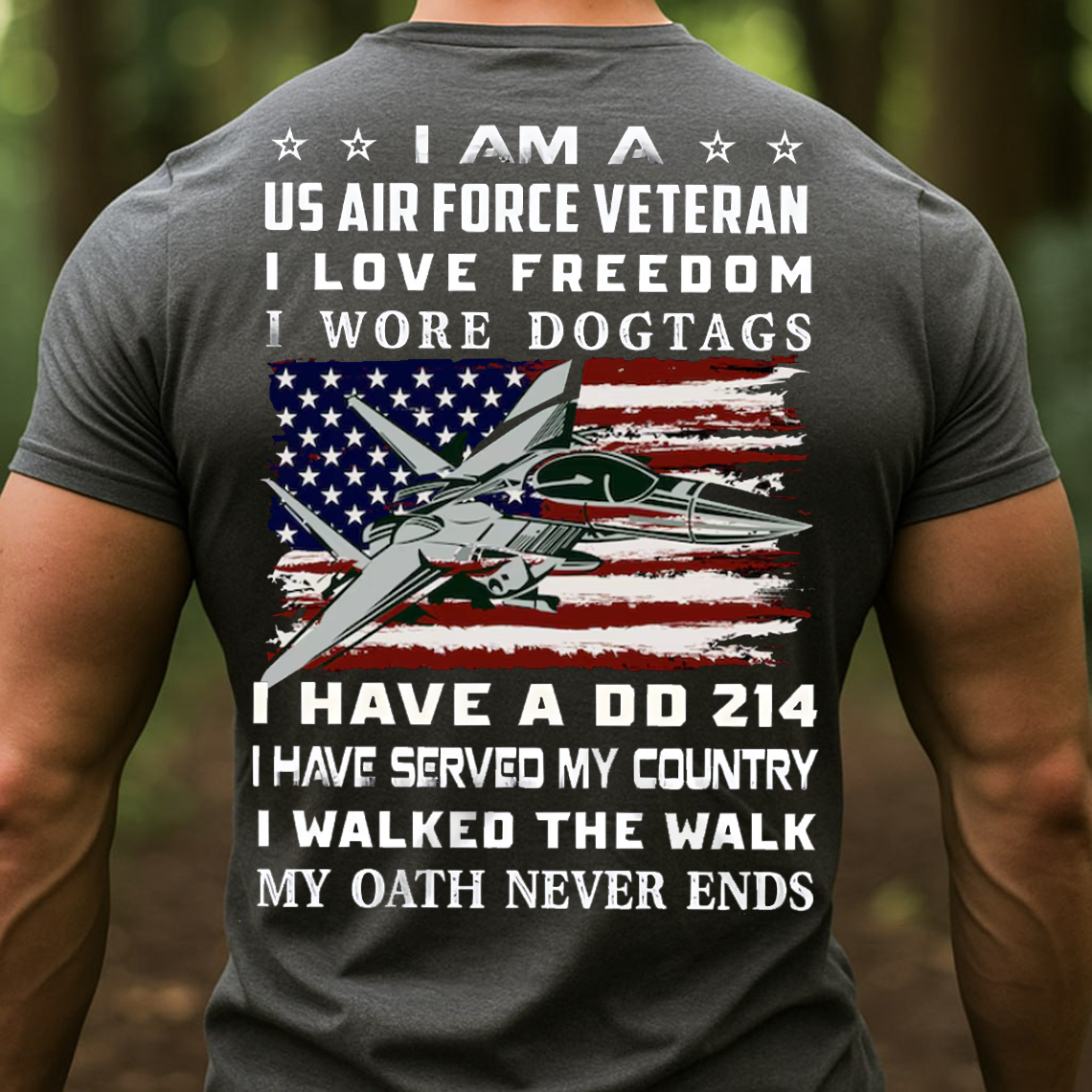U.S. Air Force Veteran I Love Freedom T-Shirt - Proud Military DD-214 Patriotic Tee for Veterans and Airmen