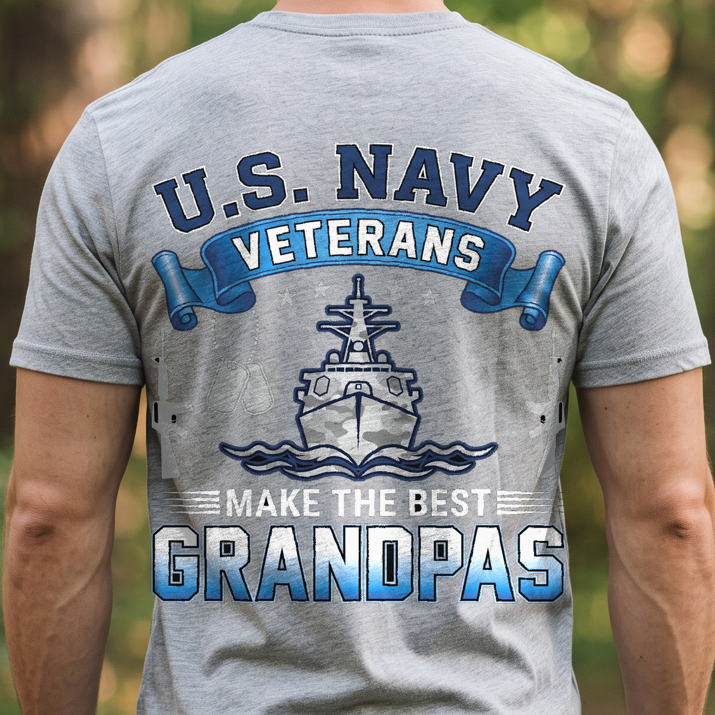 "U.S. Navy Veterans Make the Best Grandpas" T-Shirt – Military Veteran Grandpa Dad Gift for Veterans Day