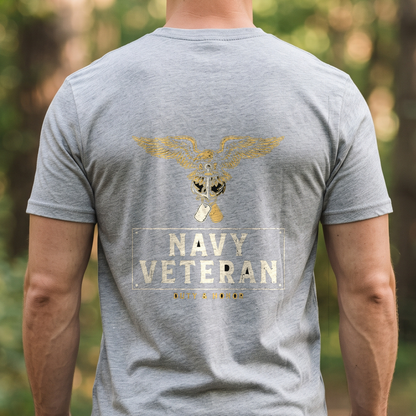 "Navy Veteran" T-Shirt – Patriotic Military Veteran Pride Gift for Veterans Day