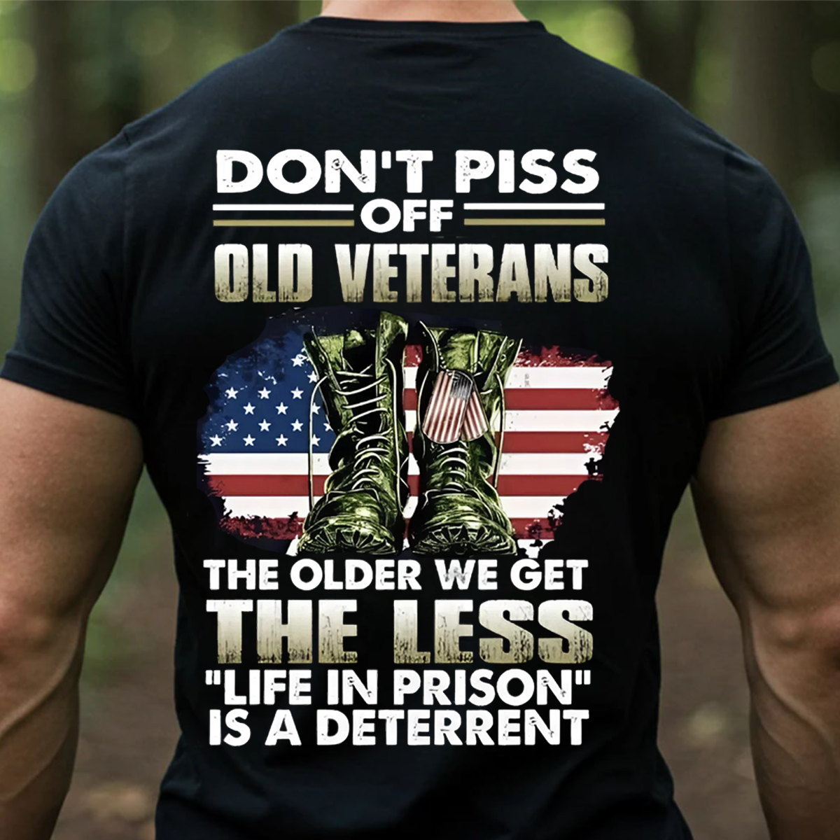 Don’t Piss Off Old Veterans T-Shirt – Funny Military Veteran Humor Tee, Patriotic Gift for Veteran