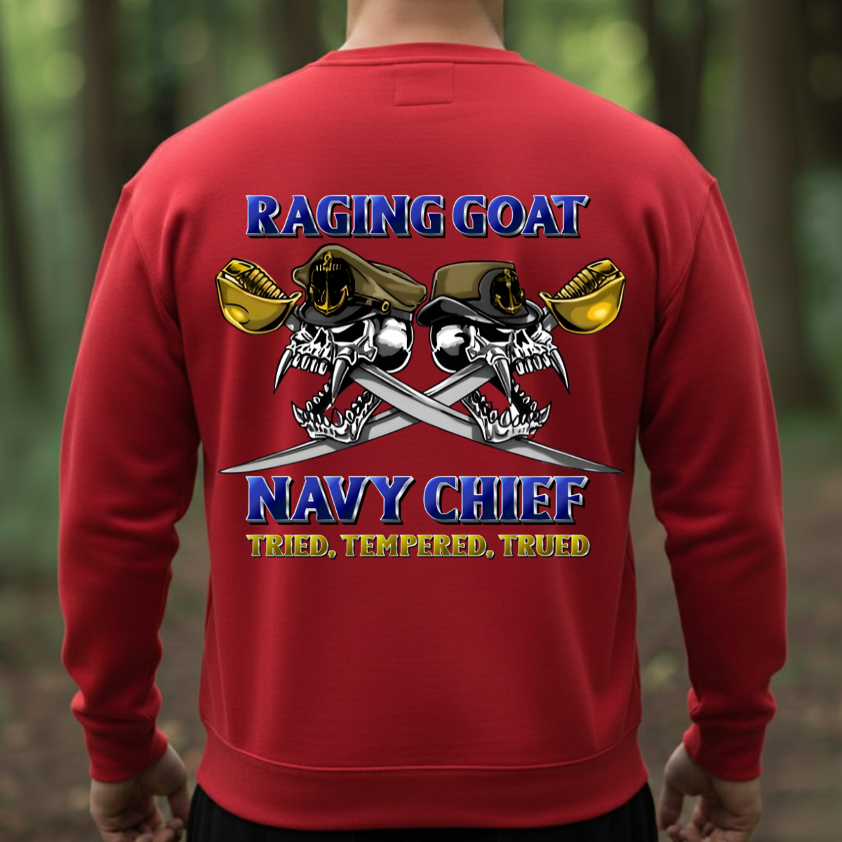 Chief Petty Officer Shirt – Raging Goat Navy Skull Tee – Proud CPO Veteran Gift