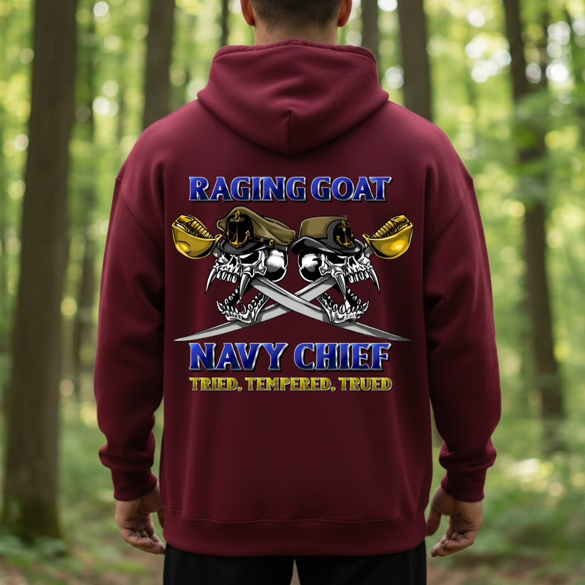 Chief Petty Officer Shirt – Raging Goat Navy Skull Tee – Proud CPO Veteran Gift