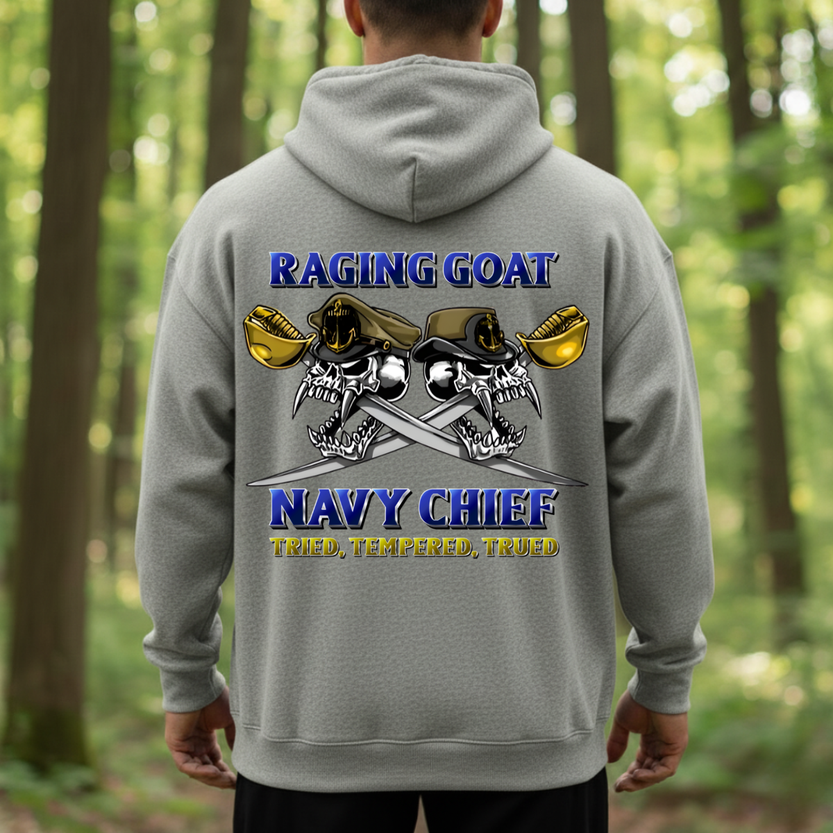 Chief Petty Officer Shirt – Raging Goat Navy Skull Tee – Proud CPO Veteran Gift