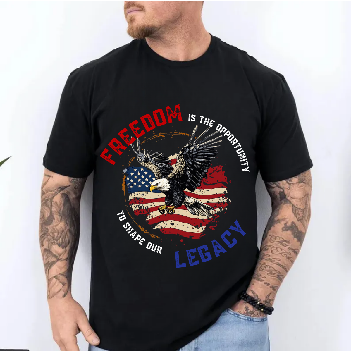 Freedom T-Shirt, American Eagle Graphic Shirt, Legacy Shirt, USA Flag Shirt, Freedom Is the Opportunity Shirt