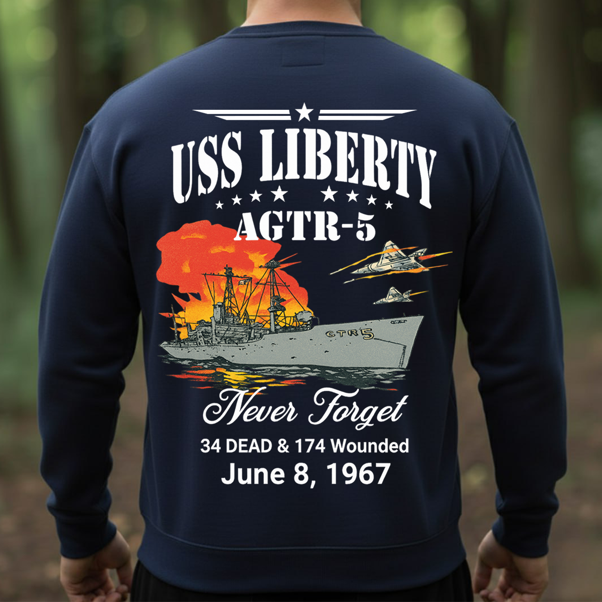 1967 Naval Incident Tribute Shirt, Never Forget Memorial Sweatshirt, Historical Veteran Remembrance Gift