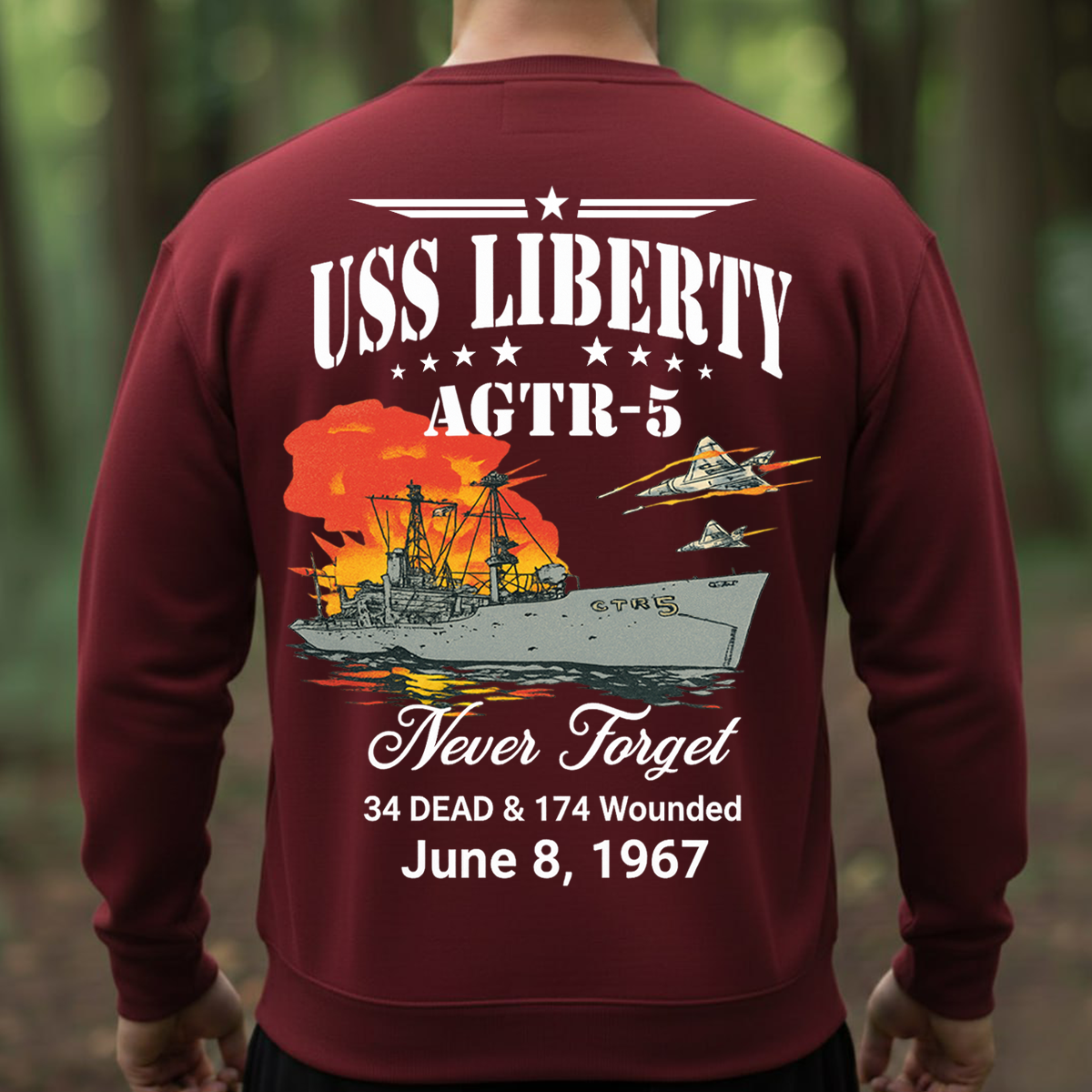 1967 Naval Incident Tribute Shirt, Never Forget Memorial Sweatshirt, Historical Veteran Remembrance Gift
