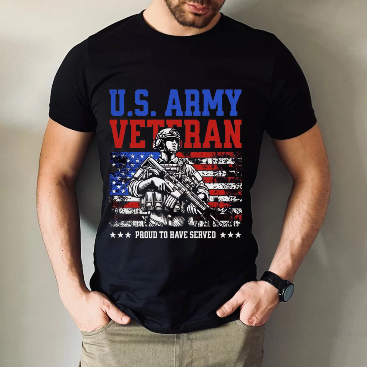 U.S. Army Veteran Shirt – Proud to Have Served – Patriotic American Flag Design – Military Veteran T-shirt