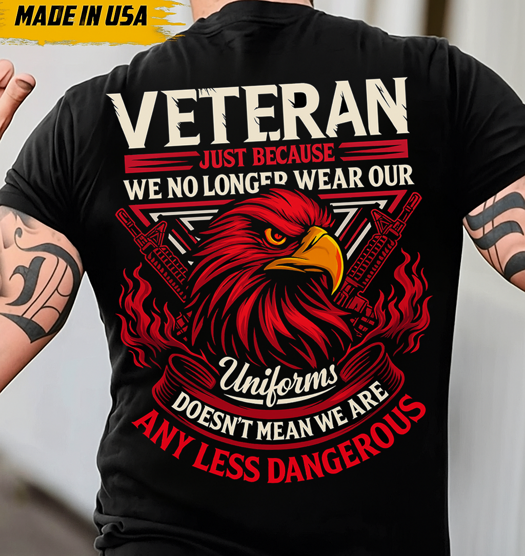 Veteran Eagle Graphic T-Shirt Gift for Dad or Grandpa – Military Pride Apparel Honoring Service, Strength and Sacrifice