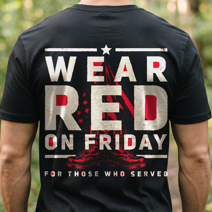 "Wear Red On Friday" T-Shirt – R.E.D. Friday Remember Everyone Deployed Military Gift