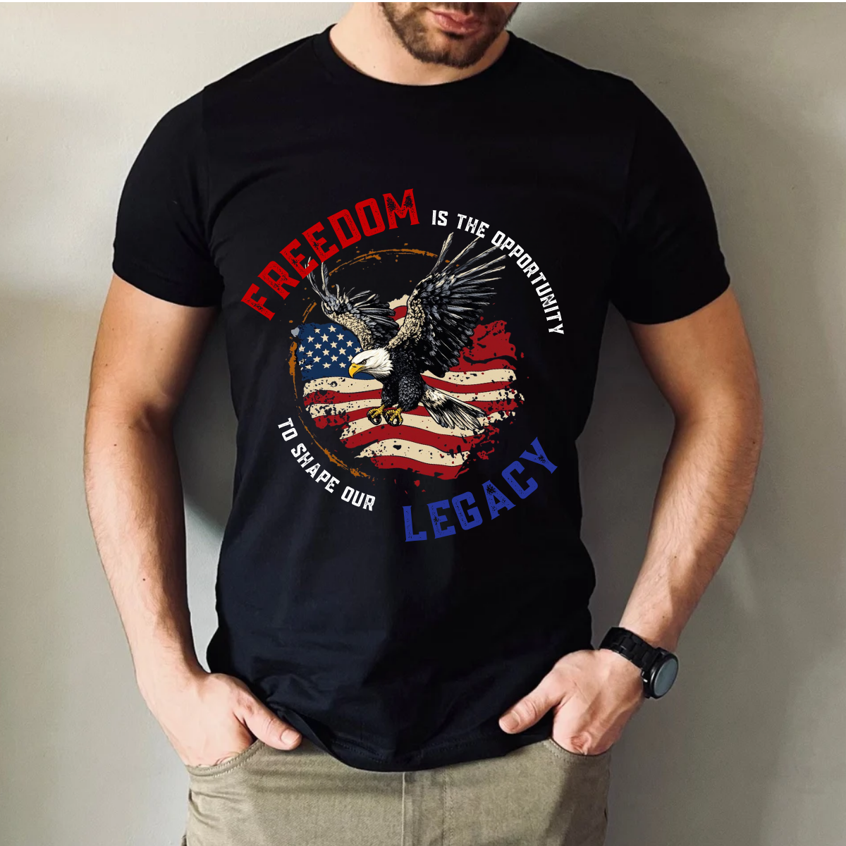 Freedom T-Shirt, American Eagle Graphic Shirt, Legacy Shirt, USA Flag Shirt, Freedom Is the Opportunity Shirt