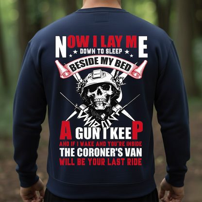 Now I Lay Me Down to Sleep T-shirt / Sweatshirt / Hoodie, Tactical Skull Gun Rights Tee, Military Patriotic Second Amendment Shirt for Men