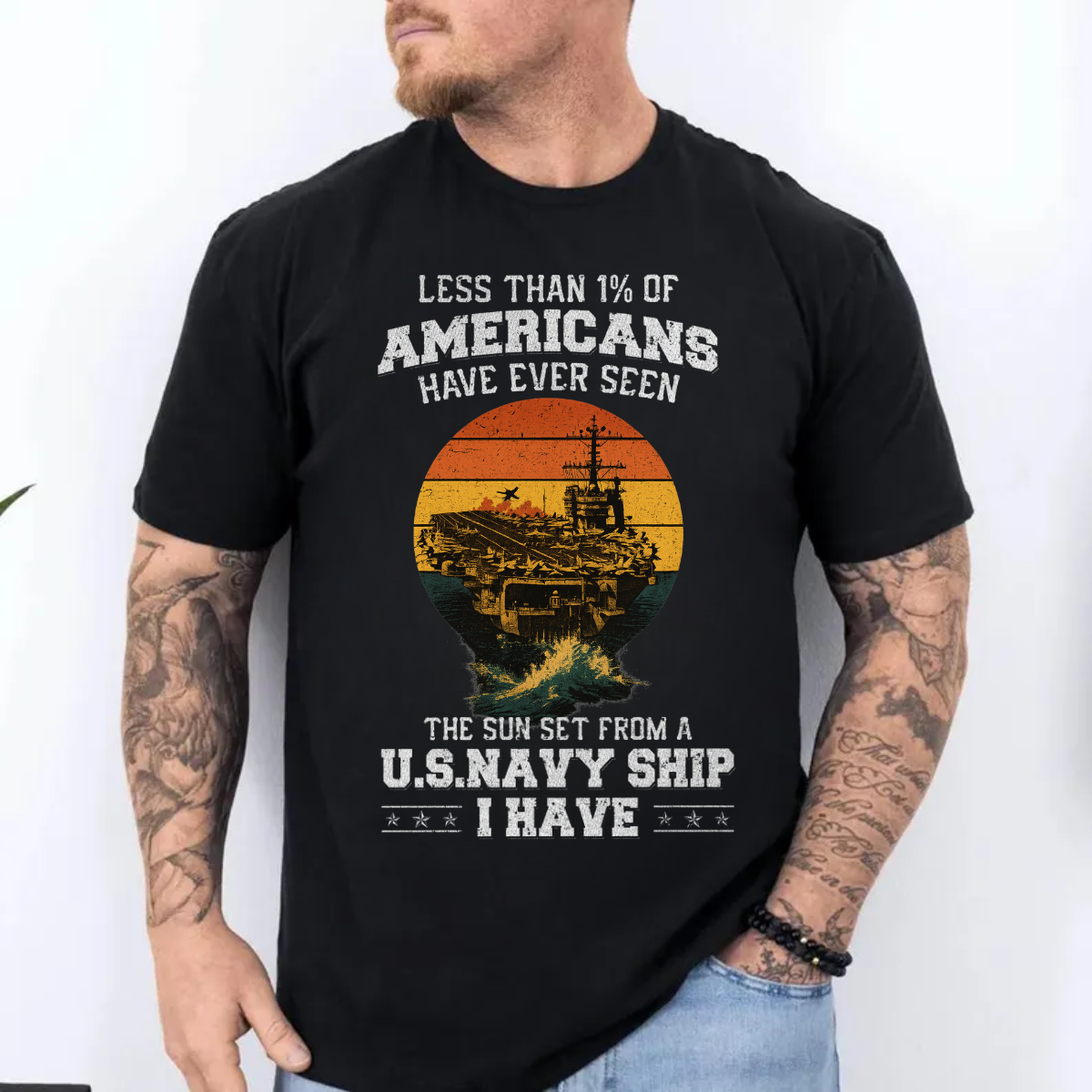 U.S. Navy Veteran T-shirt,  Navy Veteran Sunset Shirt,Less Than 1% Saw This Sunset at Seat