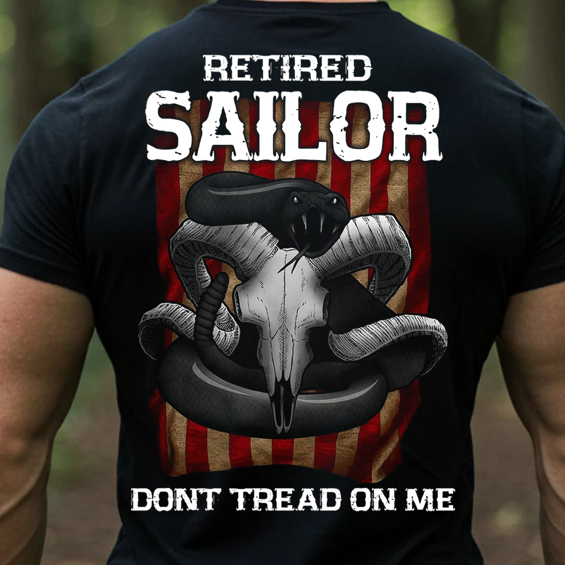 Retired Sailor Shirt, Sweatshirt, Hoodie – Don’t Tread On Me Snake Design, Proud Navy Veteran Gift, Patriotic Military T-Shirt for Men