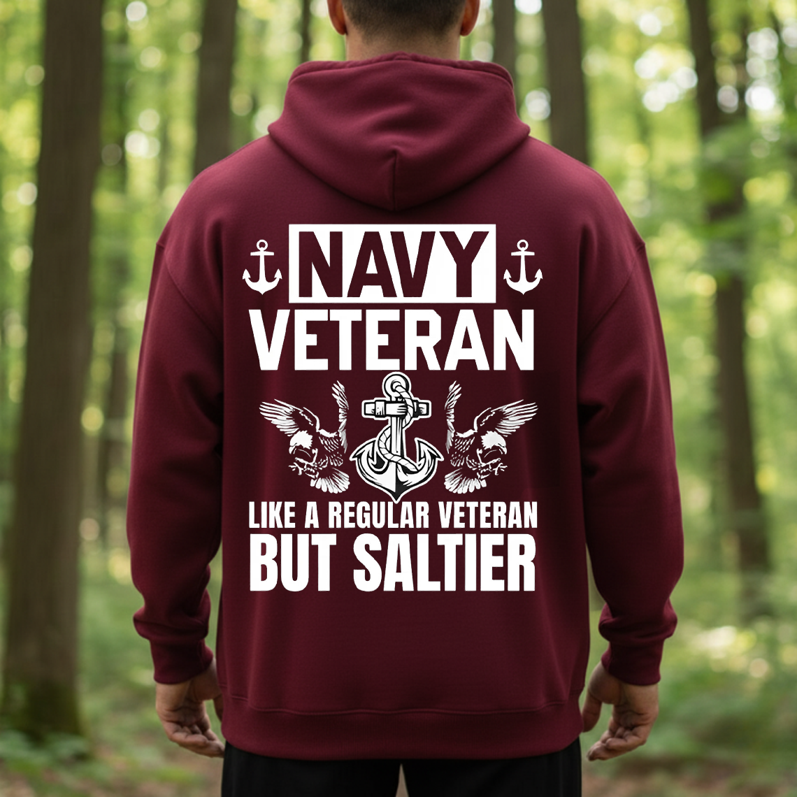 Navy Veteran Shirt, Sweatshirt, Hoodie – Like a Regular Veteran But Saltier – Military Humor Tee
