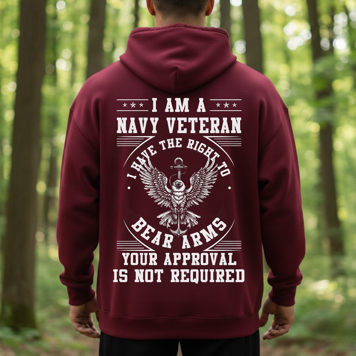 Navy Veteran Right to Bear Arms T-Shirt, Sweatshirt, Hoodie – Patriotic Military Gun Rights Tee, Bold Freedom Statement Shirt for Proud Veterans
