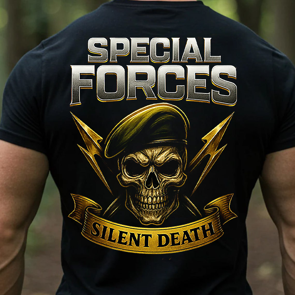 Special Forces Veteran T-Shirt, Sweatshirt, Hoodie – Silent Death Skull Military Pride Tactical Soldier Tee