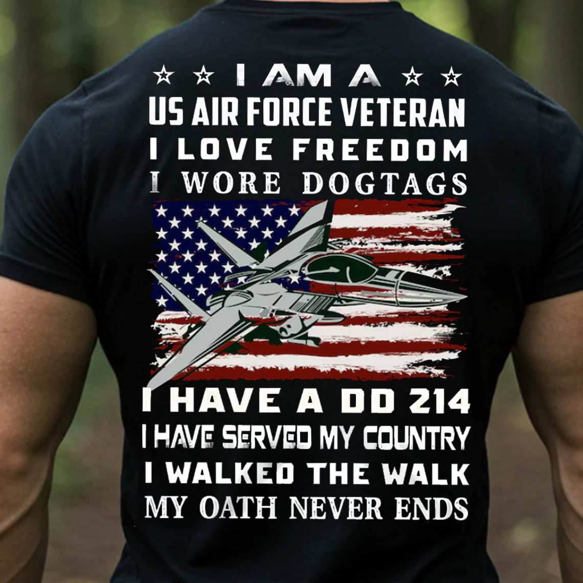 U.S. Air Force Veteran I Love Freedom T-Shirt - Proud Military DD-214 Patriotic Tee for Veterans and Airmen
