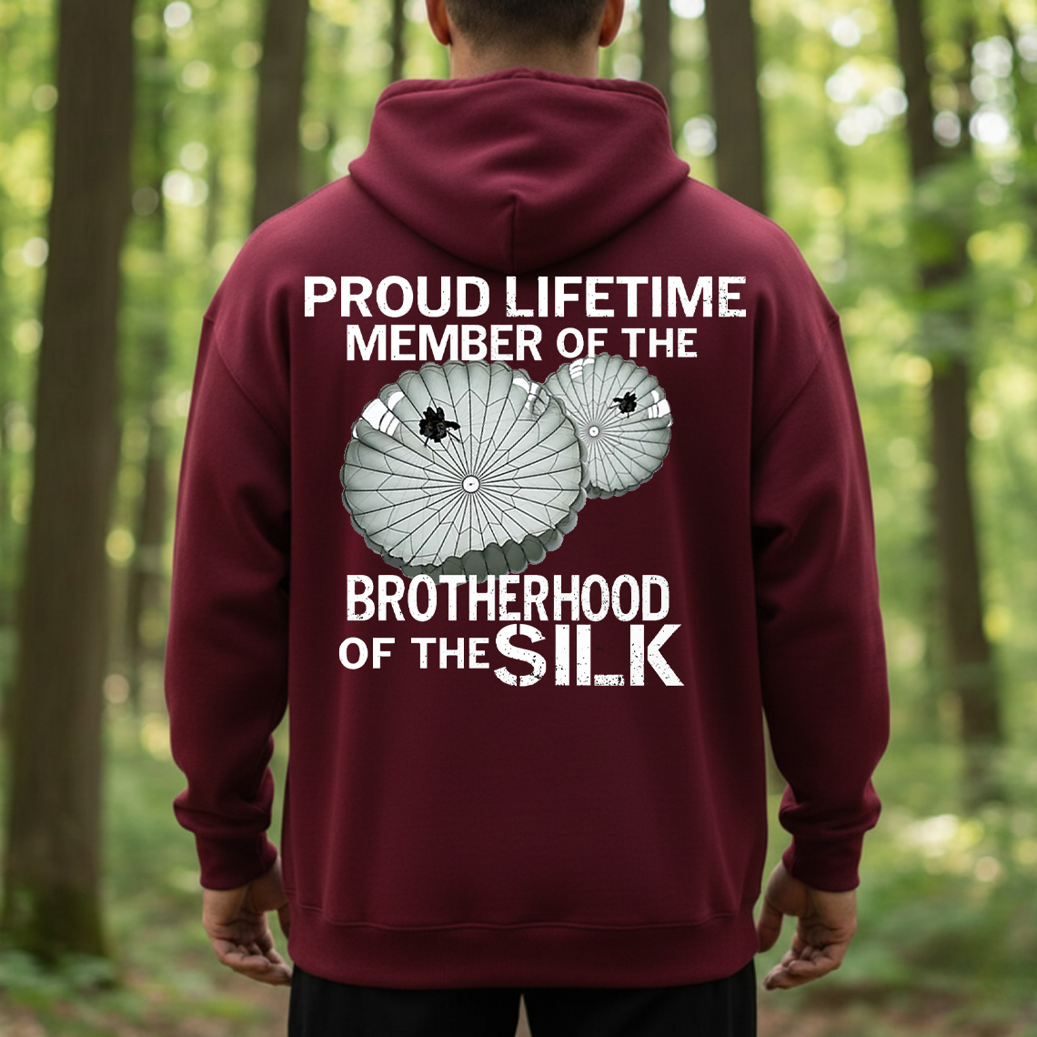 Brotherhood of the Silk Shirt, Sweatshirt, Hoodie – Proud Lifetime Member Paratrooper T-Shirt for Veterans, Airborne Military Gift for Men