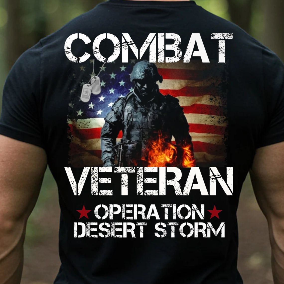 Combat Veteran Shirt, Sweatshirt, Hoodie – Operation Desert Storm Military T-Shirt for Men, American Flag Soldier Tee, Patriotic Veteran Gift