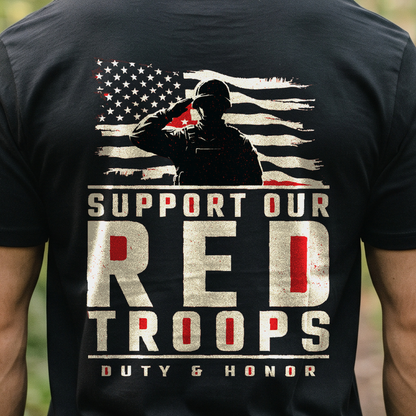 "Support Our Troops" T-Shirt – R.E.D. Friday Remember Everyone Deployed Military Gift