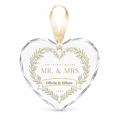 heart botanical arch glass ornament mockup