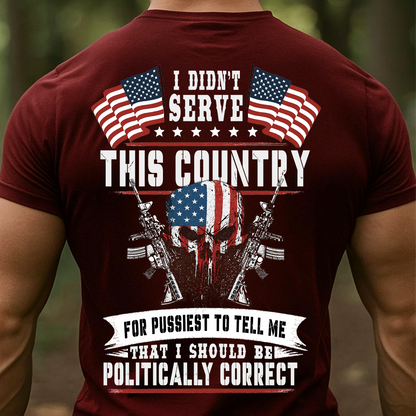 Patriotic American Flag Skull T-Shirt, Sweatshirt, Hoodie – I Didn’t Serve This Country Military Graphic Tee, Veteran Statement Shirt for Patriots