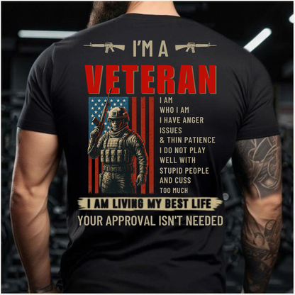 Proud Veteran Military Shirt – I Am Who I Am | Patriotic T-Shirt Gift for Veteran | Military Apparel Patriotic Shirt