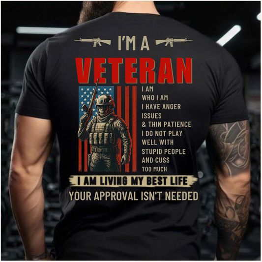 Proud Veteran Military Shirt – I Am Who I Am | Patriotic T-Shirt Gift for Veteran | Military Apparel Patriotic Shirt