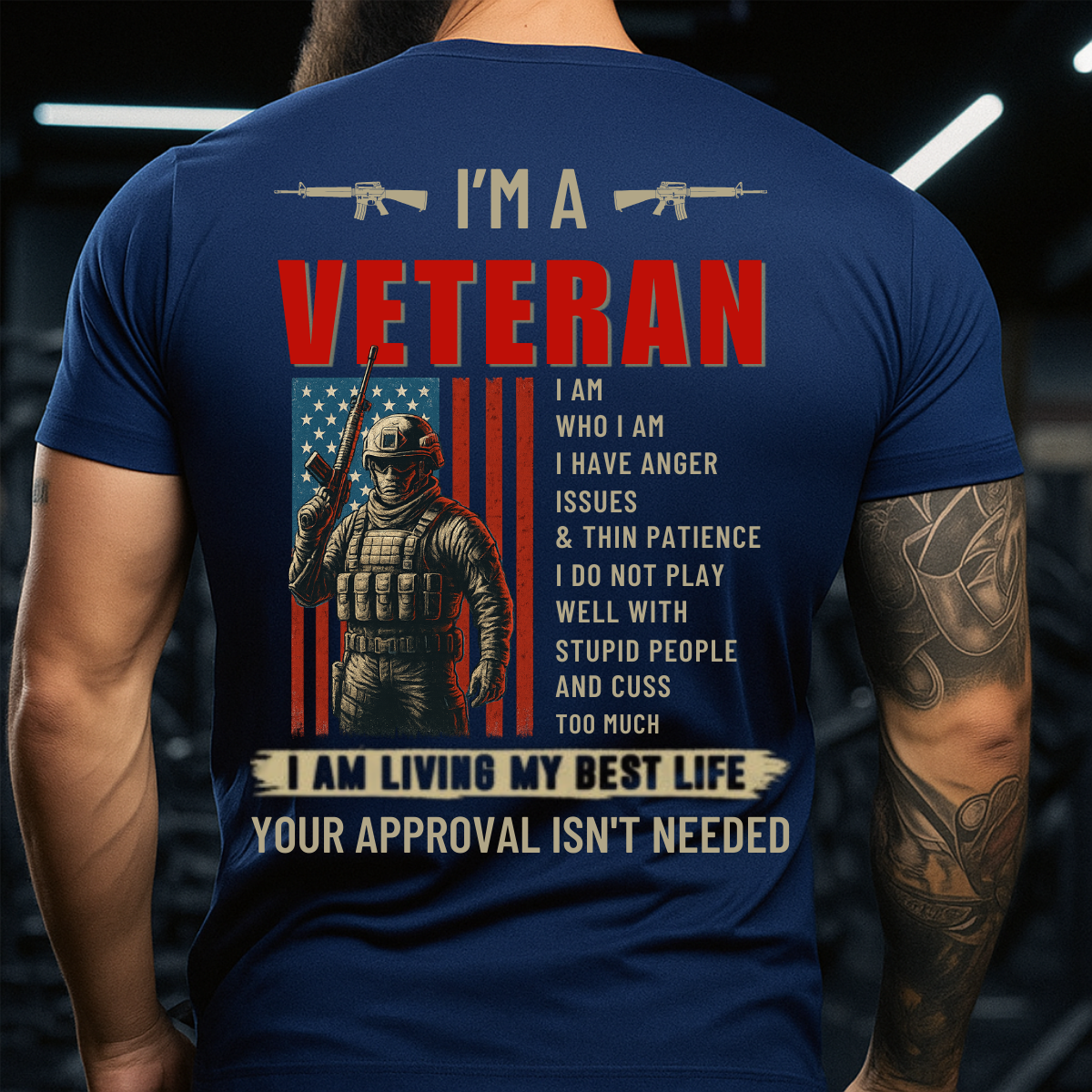 Proud Veteran Military Shirt – I Am Who I Am | Patriotic T-Shirt Gift for Veteran | Military Apparel Patriotic Shirt