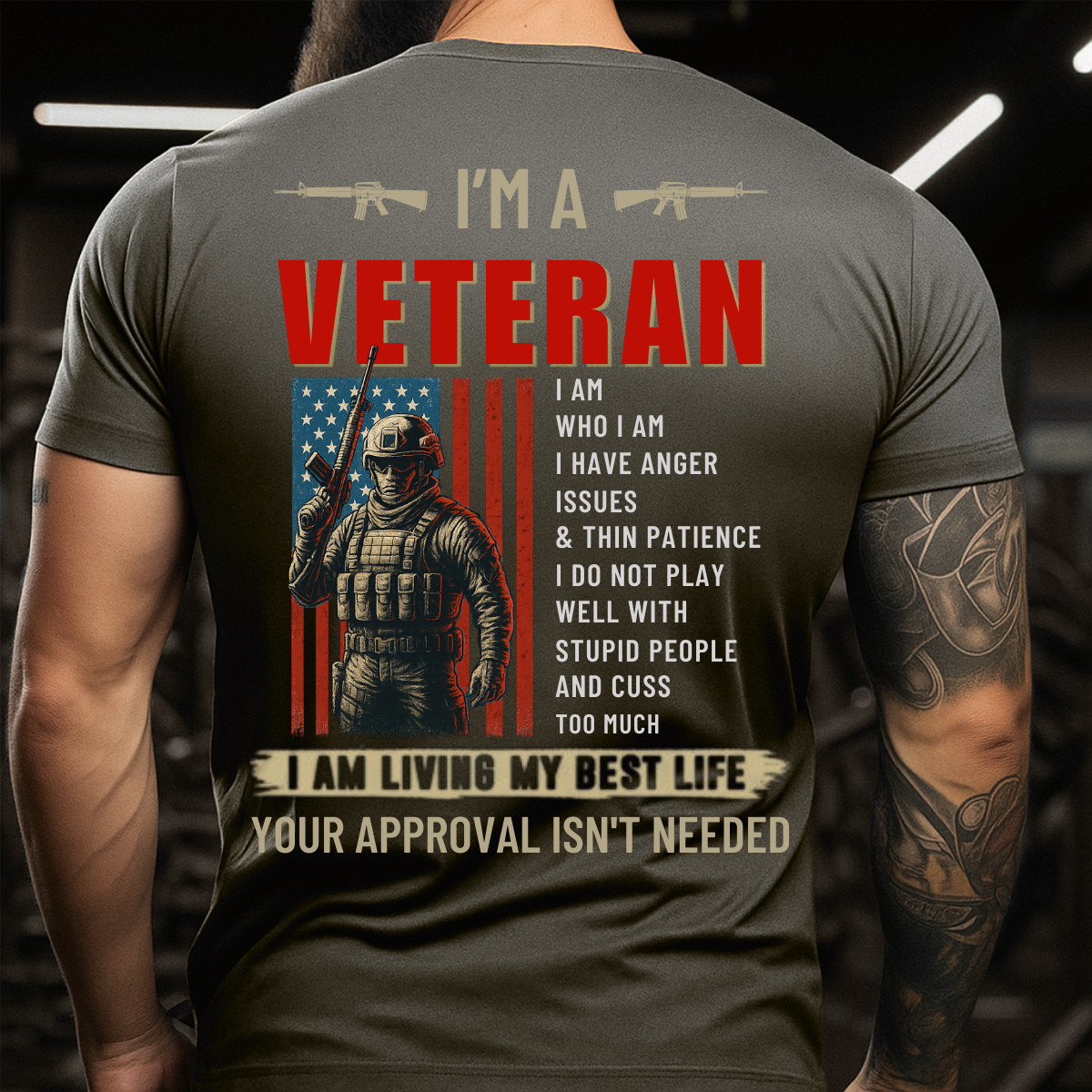 Proud Veteran Military Shirt – I Am Who I Am | Patriotic T-Shirt Gift for Veteran | Military Apparel Patriotic Shirt