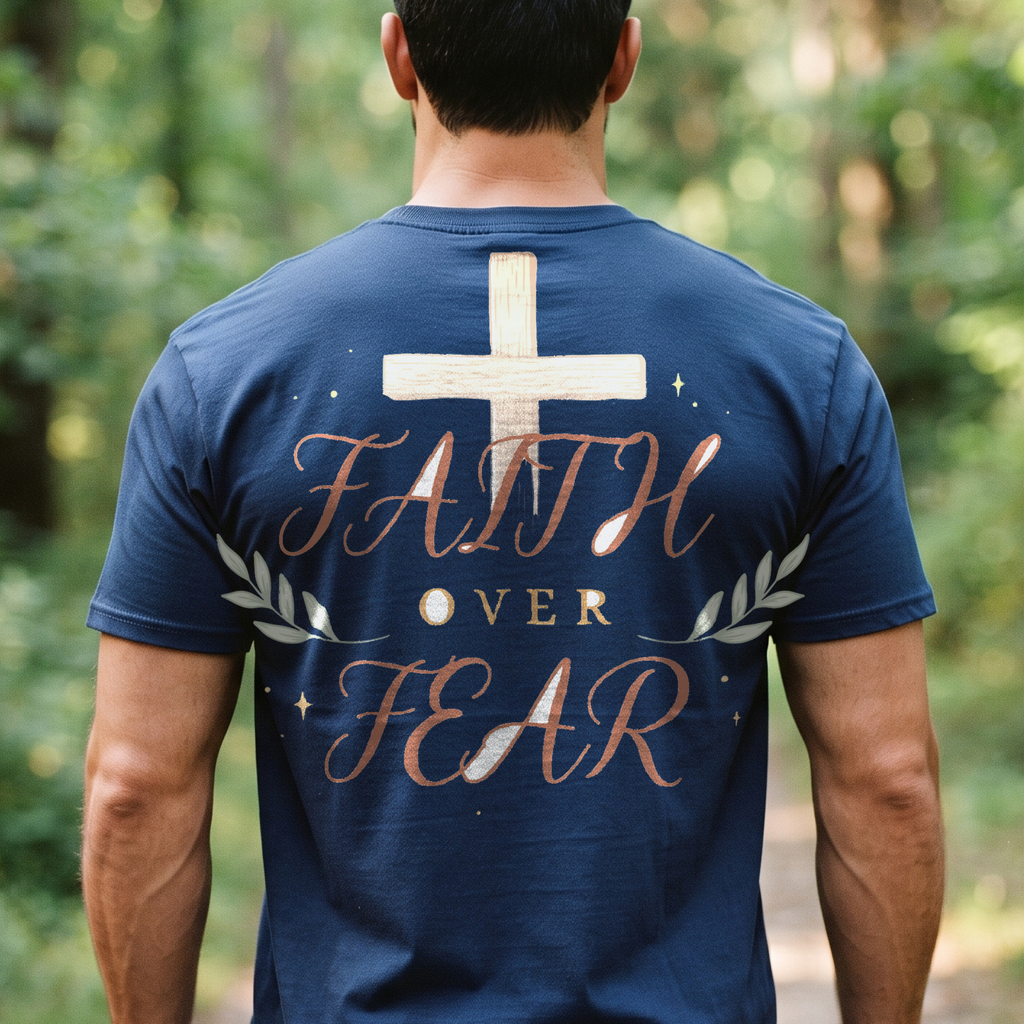 "Faith Over Fear" T-Shirt – Christian Faith Bible Verse Gift for Women Men