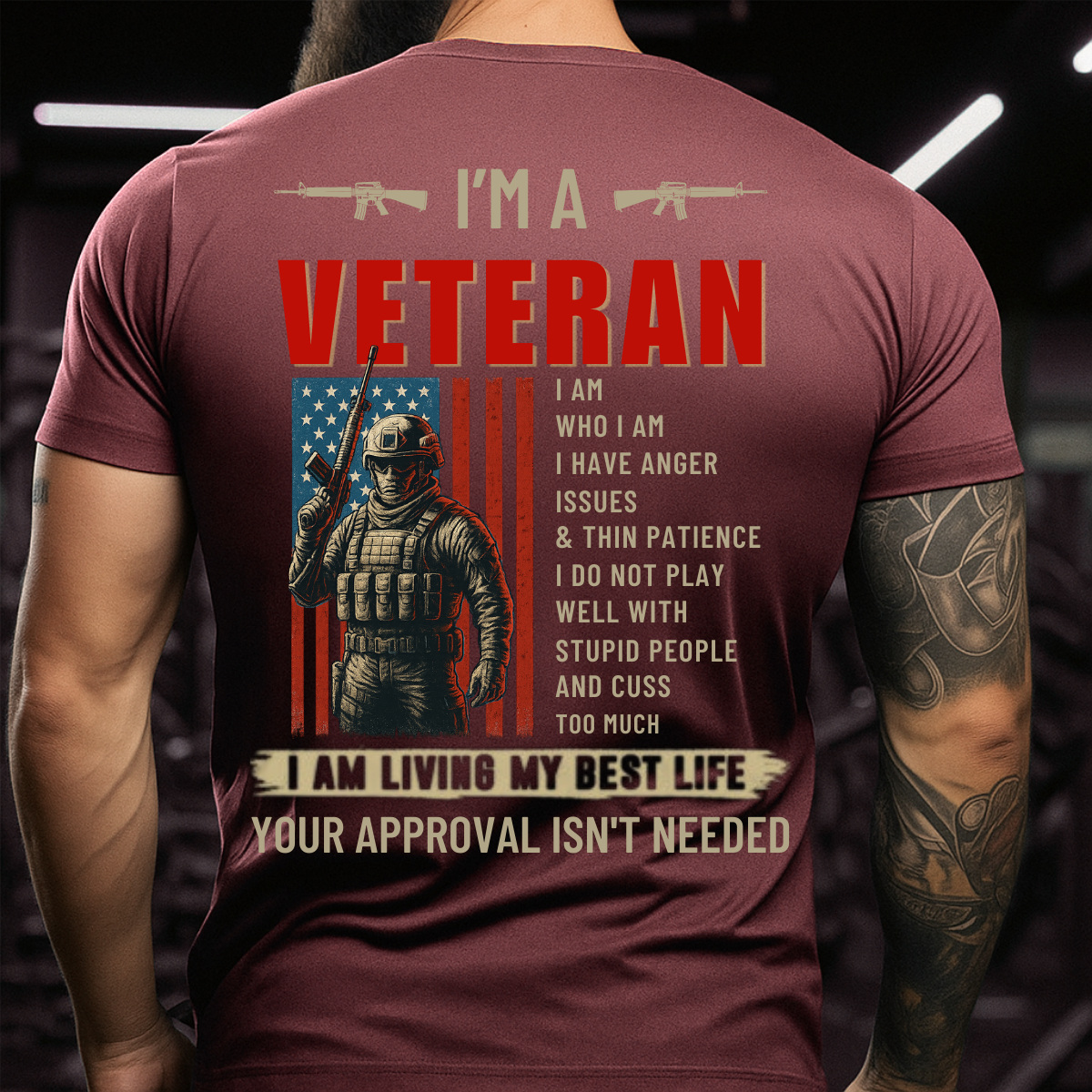 Proud Veteran Military Shirt – I Am Who I Am | Patriotic T-Shirt Gift for Veteran | Military Apparel Patriotic Shirt