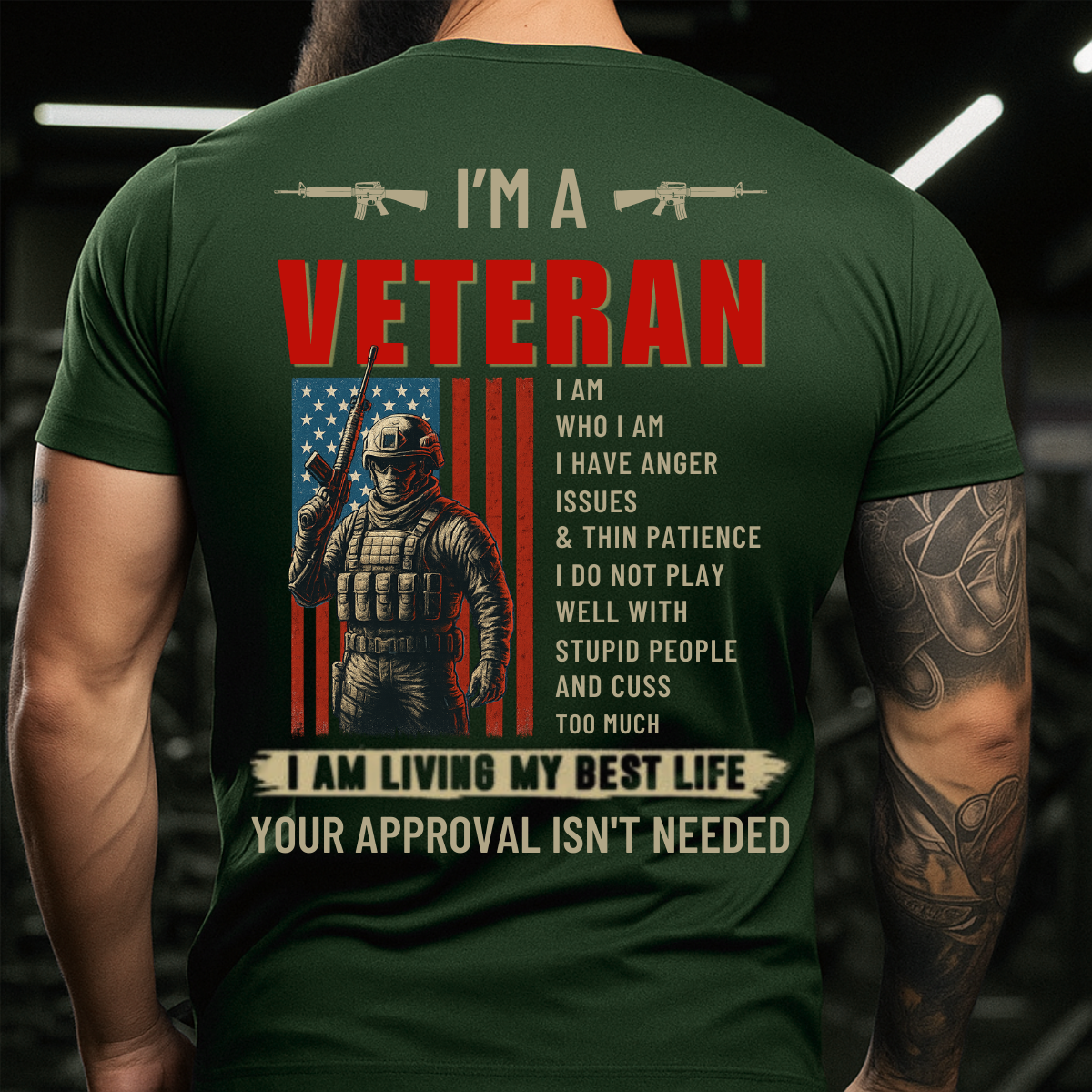 Proud Veteran Military Shirt – I Am Who I Am | Patriotic T-Shirt Gift for Veteran | Military Apparel Patriotic Shirt