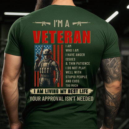 Proud Veteran Military Shirt – I Am Who I Am | Patriotic T-Shirt Gift for Veteran | Military Apparel Patriotic Shirt