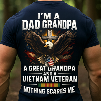 Proud Dad and Grandpa Eagle Design- Vietnam War Veteran T-Shirt – Patriotic Veteran Gift