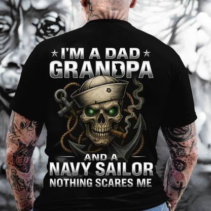 Navy Sailor Veteran T-Shirt – Dad Grandpa Skull Anchor Military Pride Tee